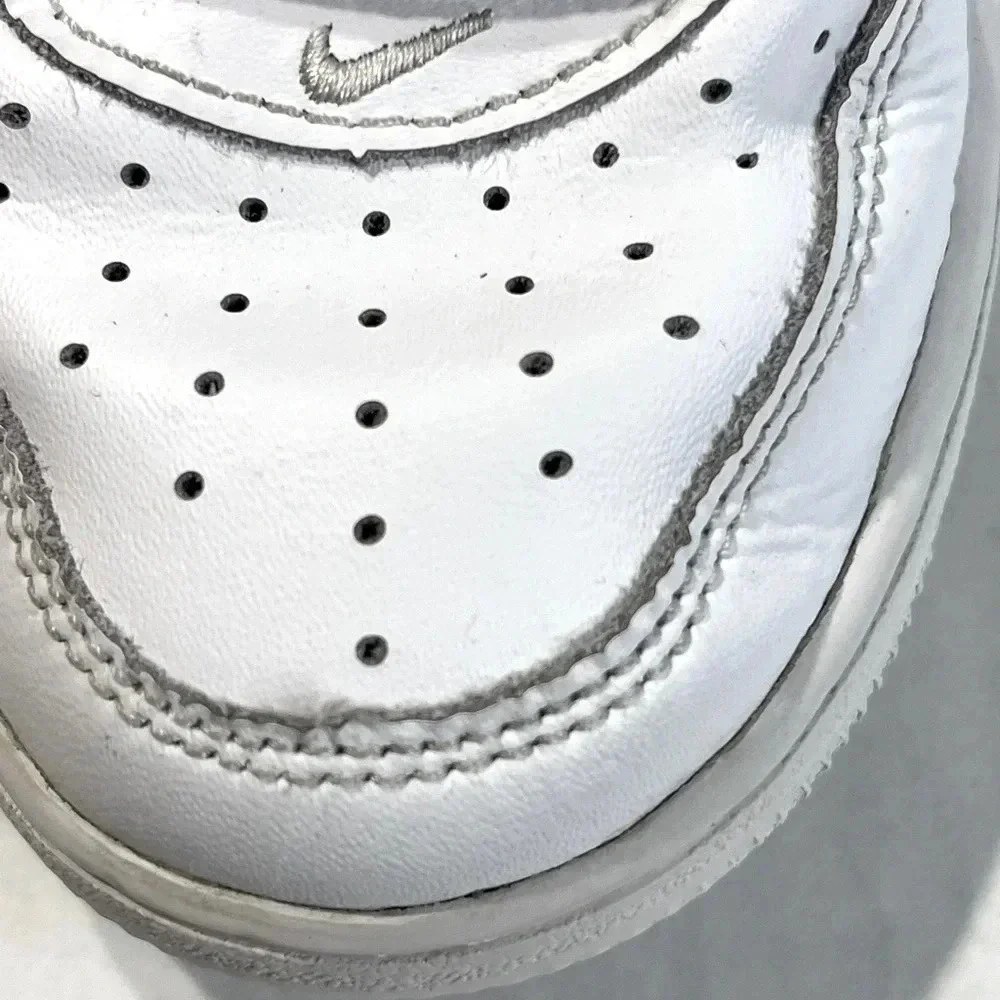 Nike Air Force 1 LE (PS) size 11C white preschool kid tennis shoes used - Picture 6 of 13